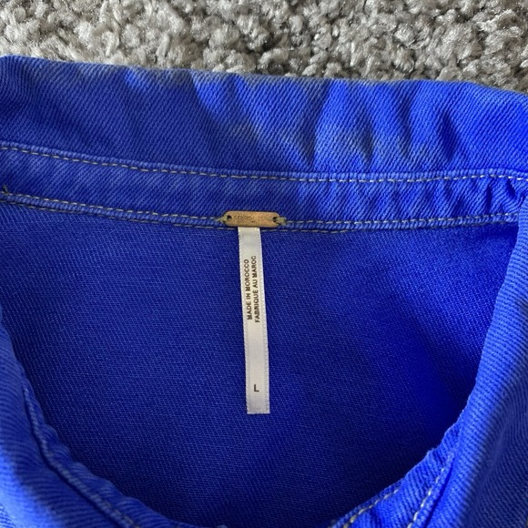 Free People Womens Jacket L Eisenhower Military Epaulet Casual Preppy - Picture 3 of 7